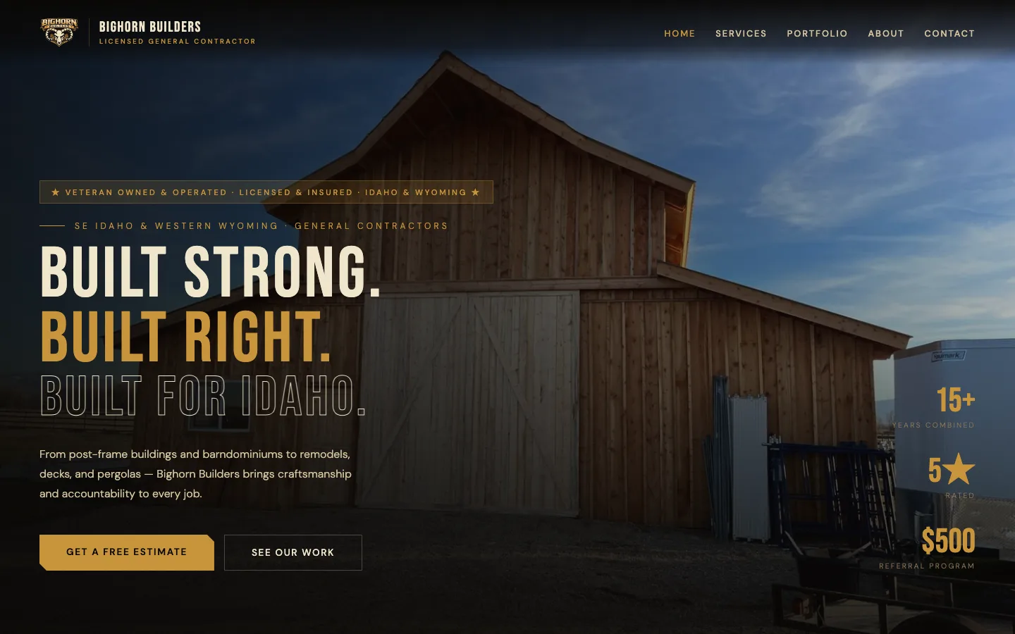 Bighorn Builders homepage
