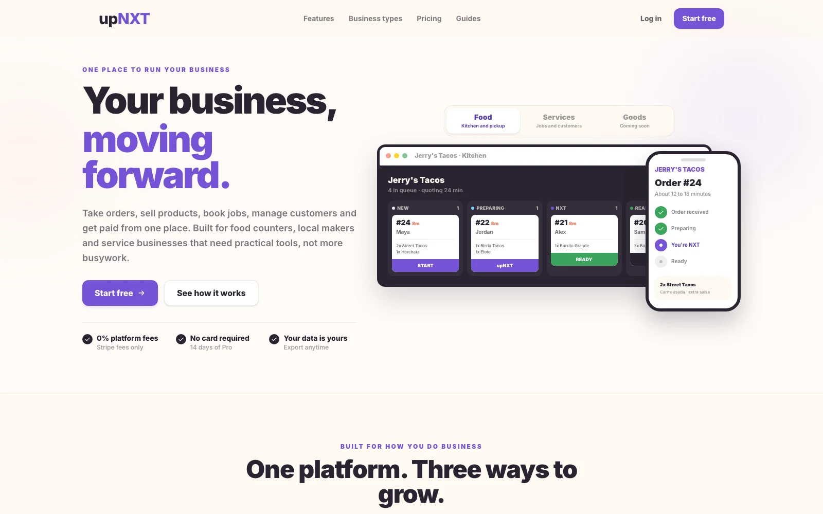 upNXT homepage