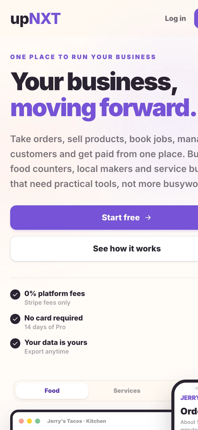 upNXT on a phone